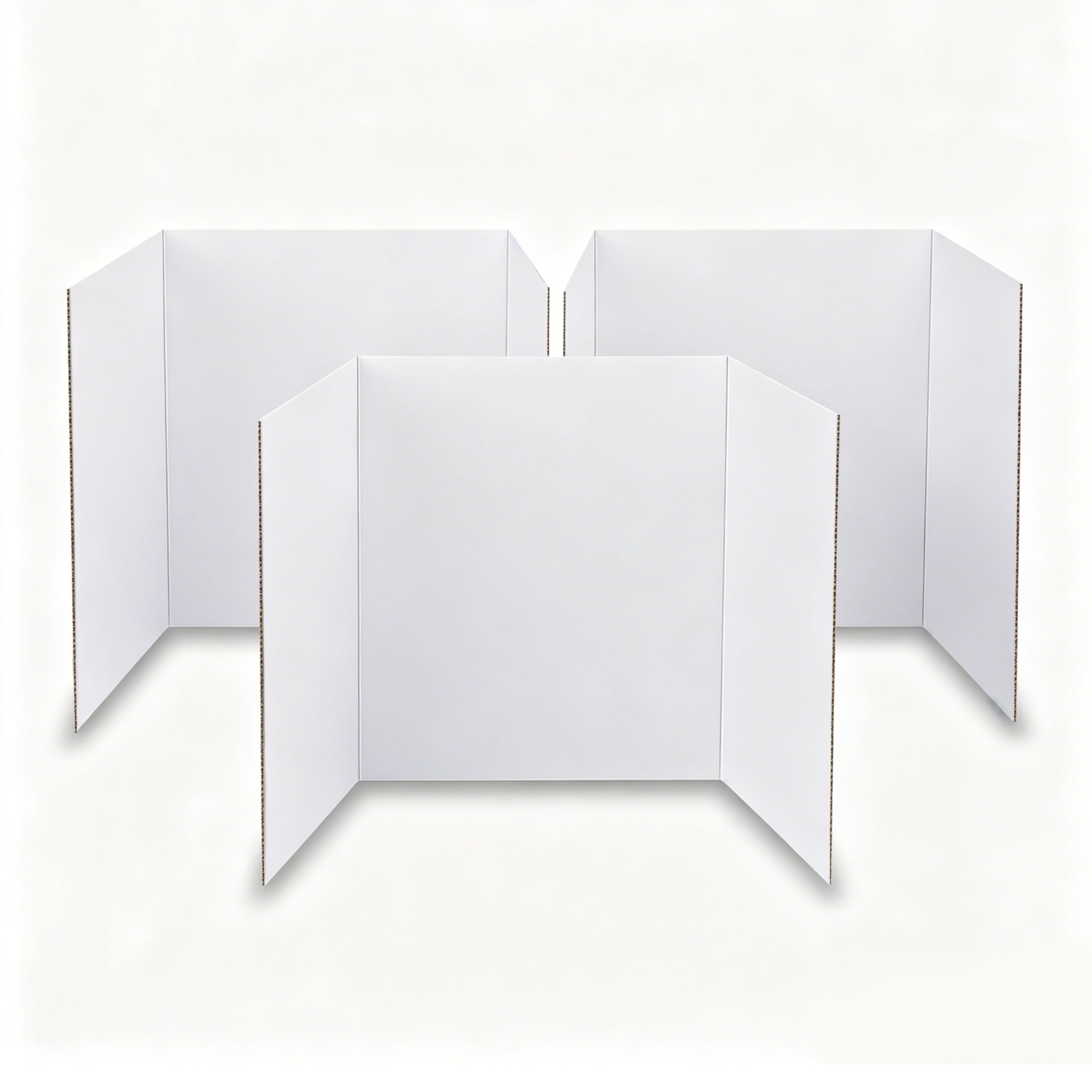 3Pack24" x 40" Trifold Poster Board for Presentation, Foldable for transport，White Corrugated Cardboard Large Tri Fold Poster Board for Science Fair, Office & School Projects, Photo Displays Event