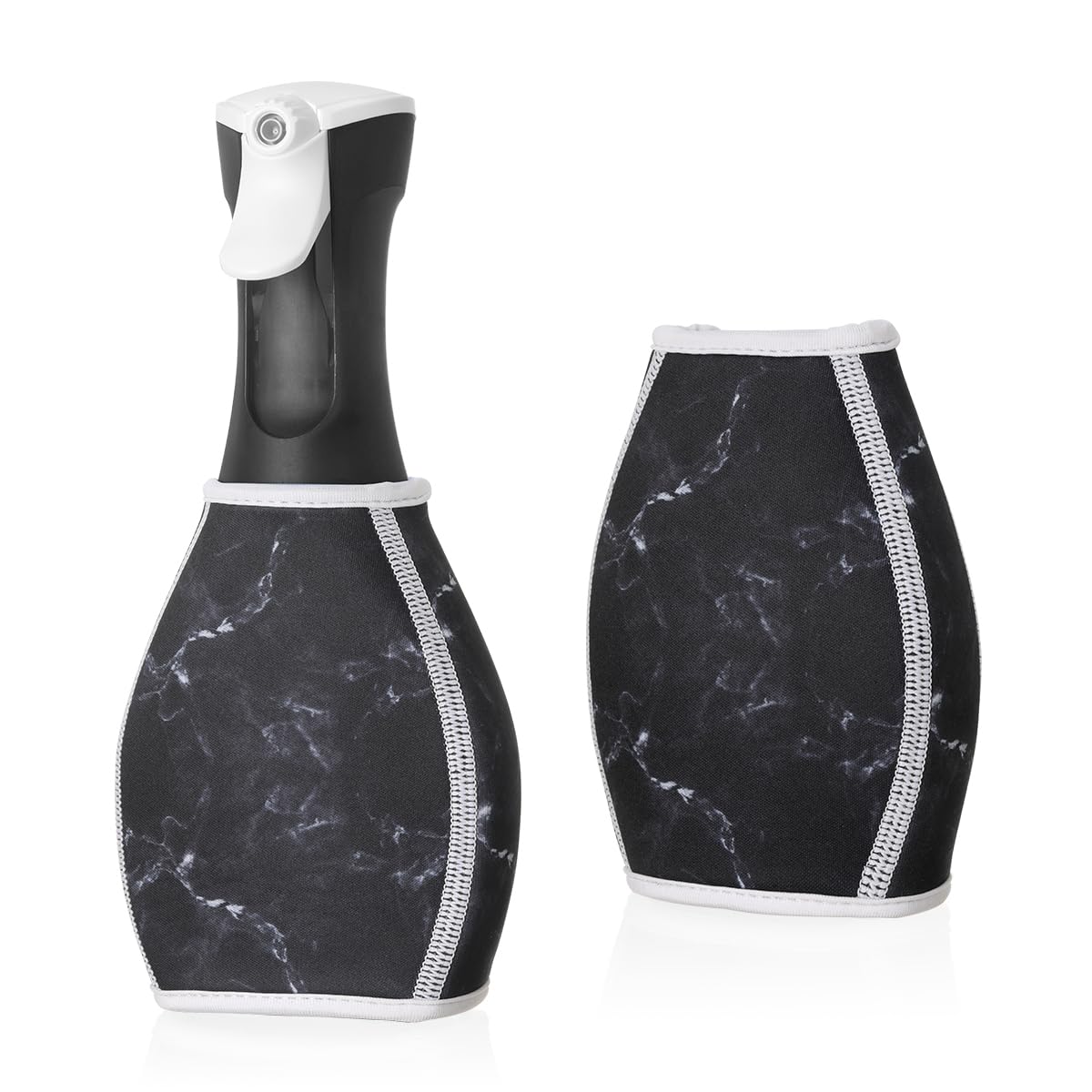 LANMU 2 Packs Dish Spray Cover Sleeve Compatible with 9 Elements, Dawn Powerwash, Mr. Clean Clean Freak Dish Soap 16 oz bottle, Anti-slip & Reusable Decorative Sleeves for cleaning bottles, Black