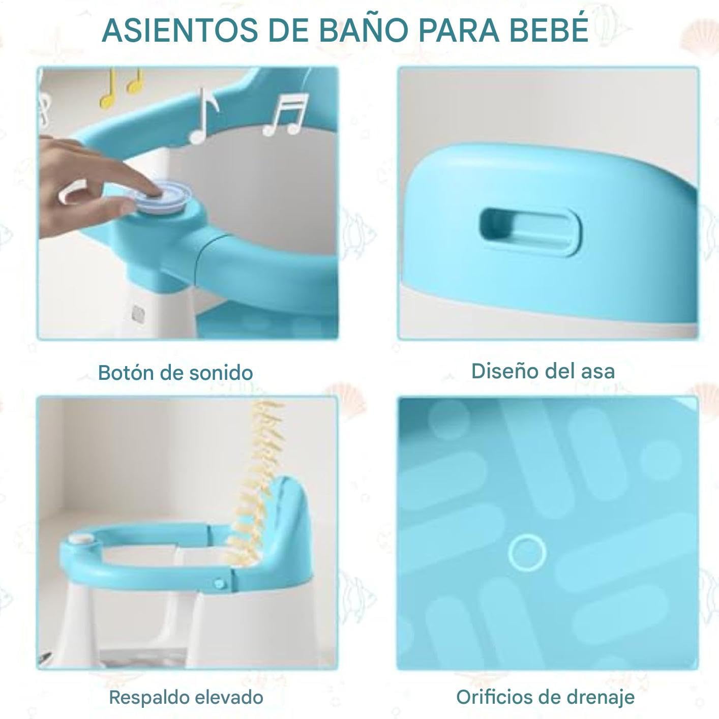 Silla de Baño para Sentarse Asiento Antideslizante de Ducha para Niños y | Silla de Bañera Portátil para Hogar Viajes Familias Conscientes de la Seguridad
