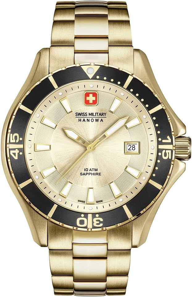 Swiss Military HanowaUnisex-Adult Analog Quartz Watch with Stainless Steel Strap 06-5296.02.002
