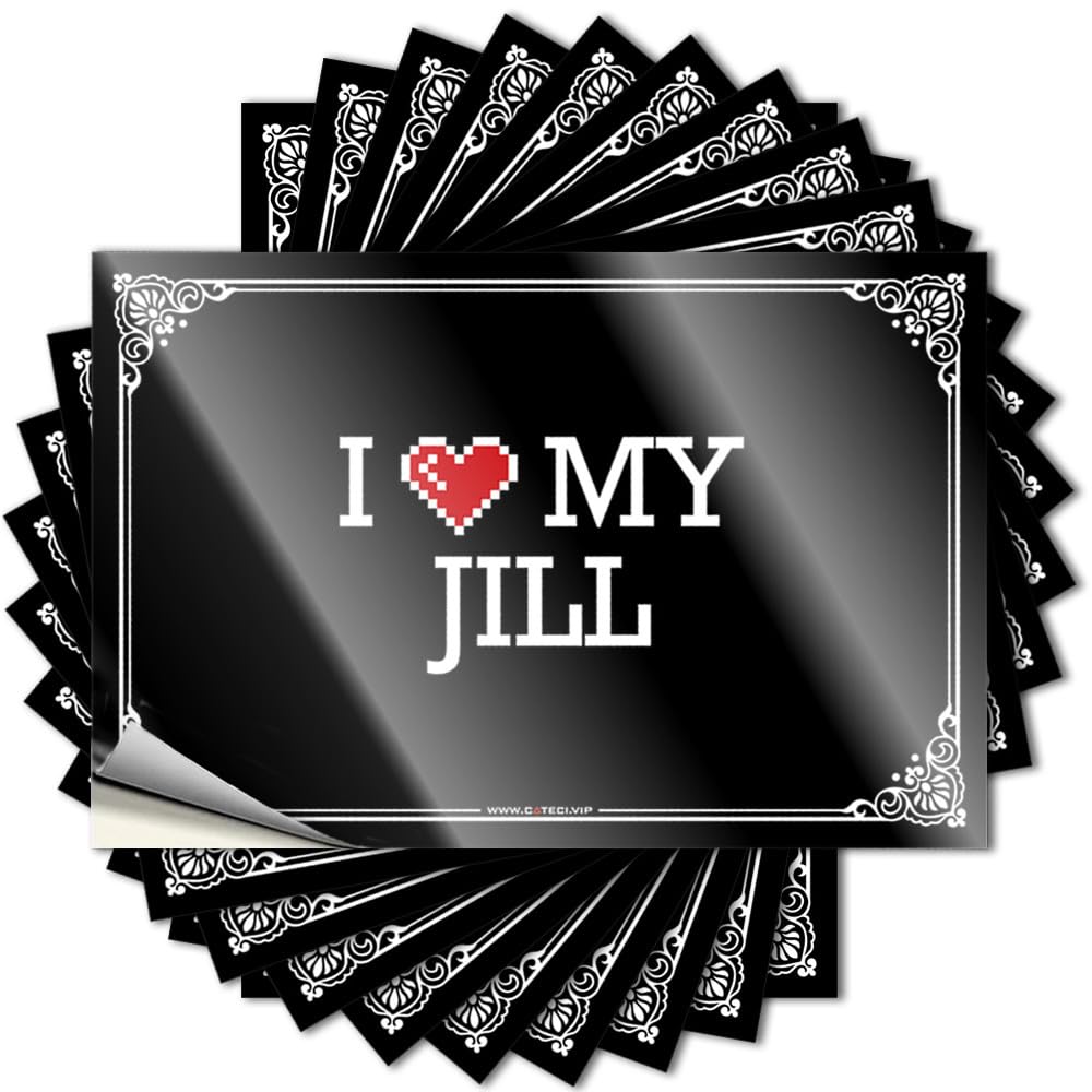 Decal Fire Teen Laptop I Love My Jill - No Residue Decals for Microfiber(6X9CM)