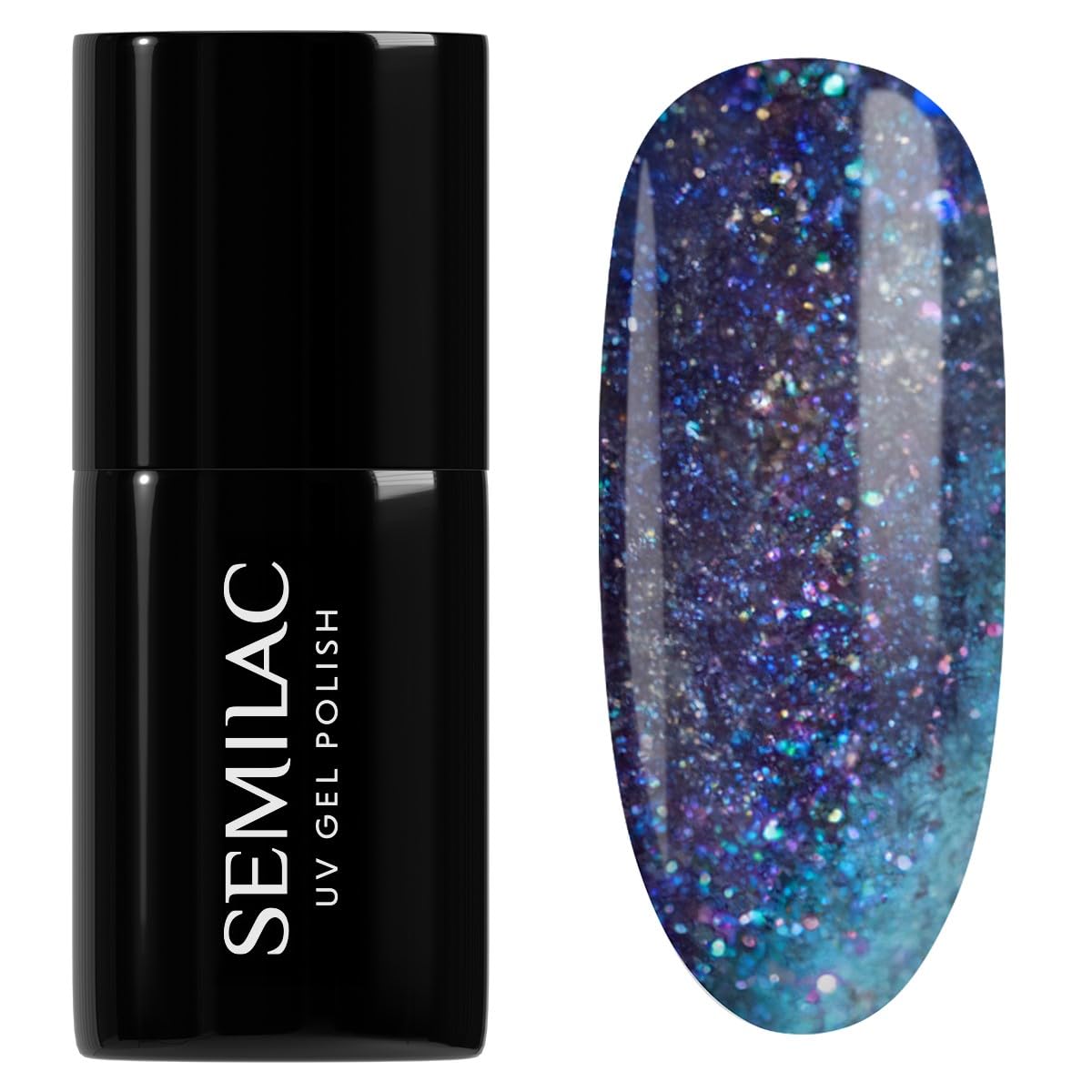 SEMILAC Gel Nail Polish 826 Virtual Blue - Cat Eye Gel Polish - Soak Off Easy To Use LED/UV Nail Lamp - Long Lasting Manicure and Pedicure up to 3 weeks