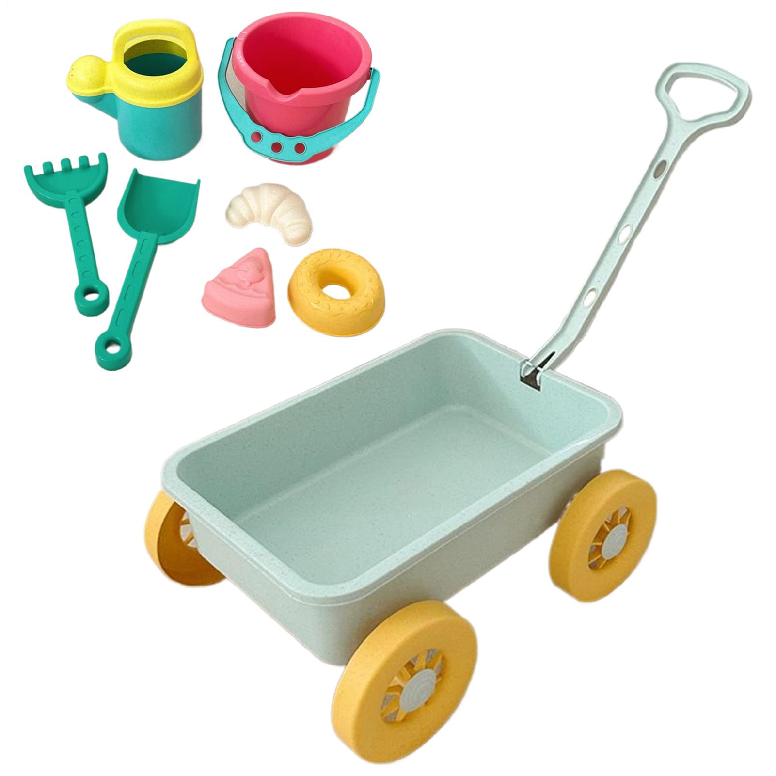 -Strandspielzeug, Sand Castle Building Kit | 8 Stücke helle Farbe Sandspielzeug mit Trolley | Unterhaltsame Spielset im Freien für Seaside Beach außerhalb des Campings