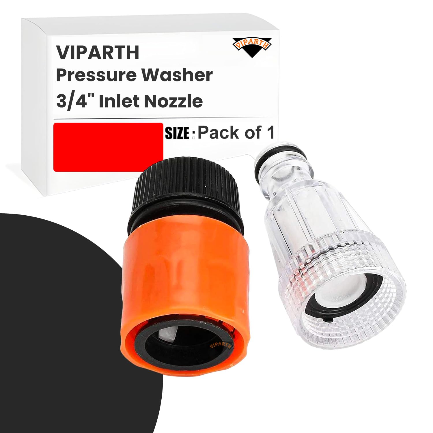 VIPARTH Plastic High Pressure Washer Water Filter Connection Accessory 3/4" | Inlet Nozzle (Nipple) with Quick Connector | Universal Compatibility | Pack of 1-picture-30
