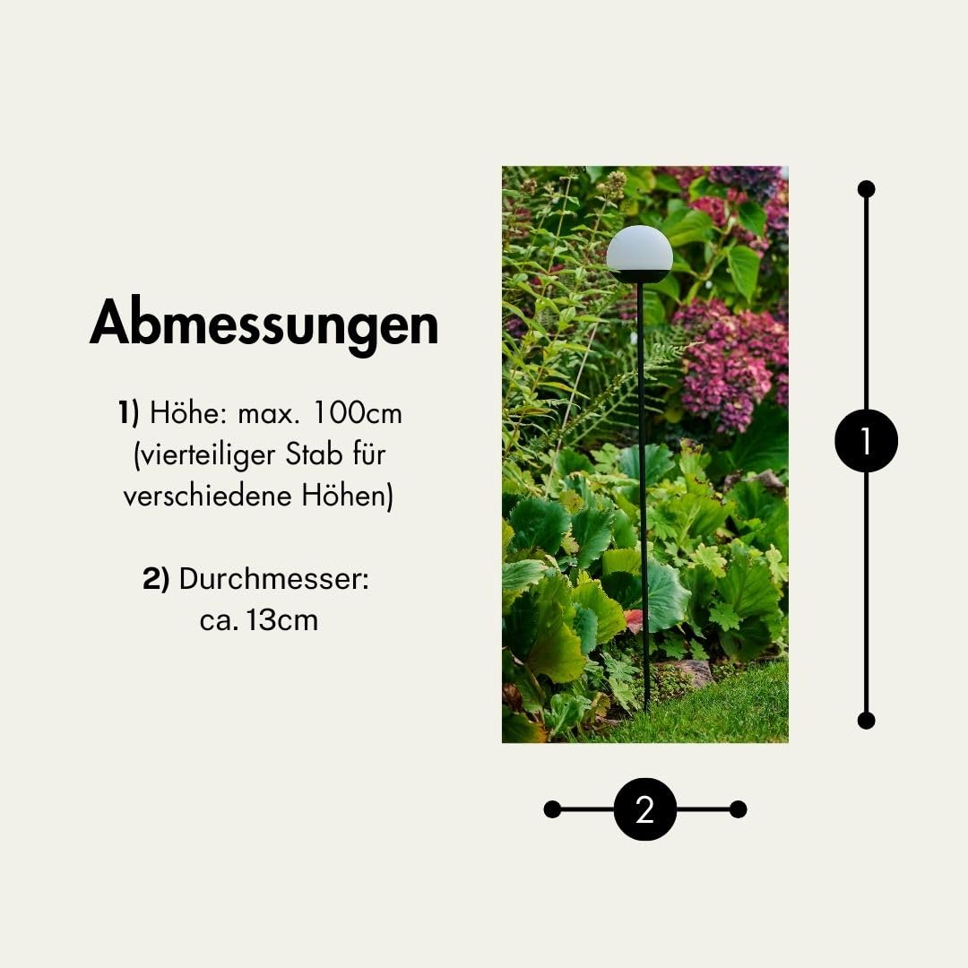 Lumix® Solar Flowers 1x Solarleuchte für Außen Garten von Krinner innenliegendes Solarpanel, IP44, Auto EIN/AUS mit RGB, Auto Change und neutralem LED Licht, Gartenleuchte Pompom 1 Stück | Innenliegendes Solarpanel, IP44, Auto EIN/AUS mit RGB, Auto Change