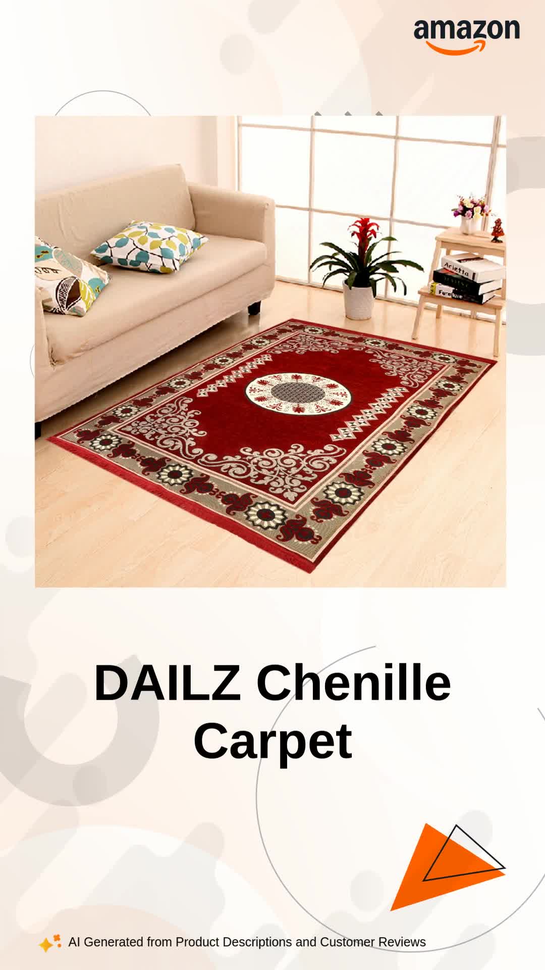Buy DAILZ Ethnic Velvet Touch Abstract Chenille Carpet - 55