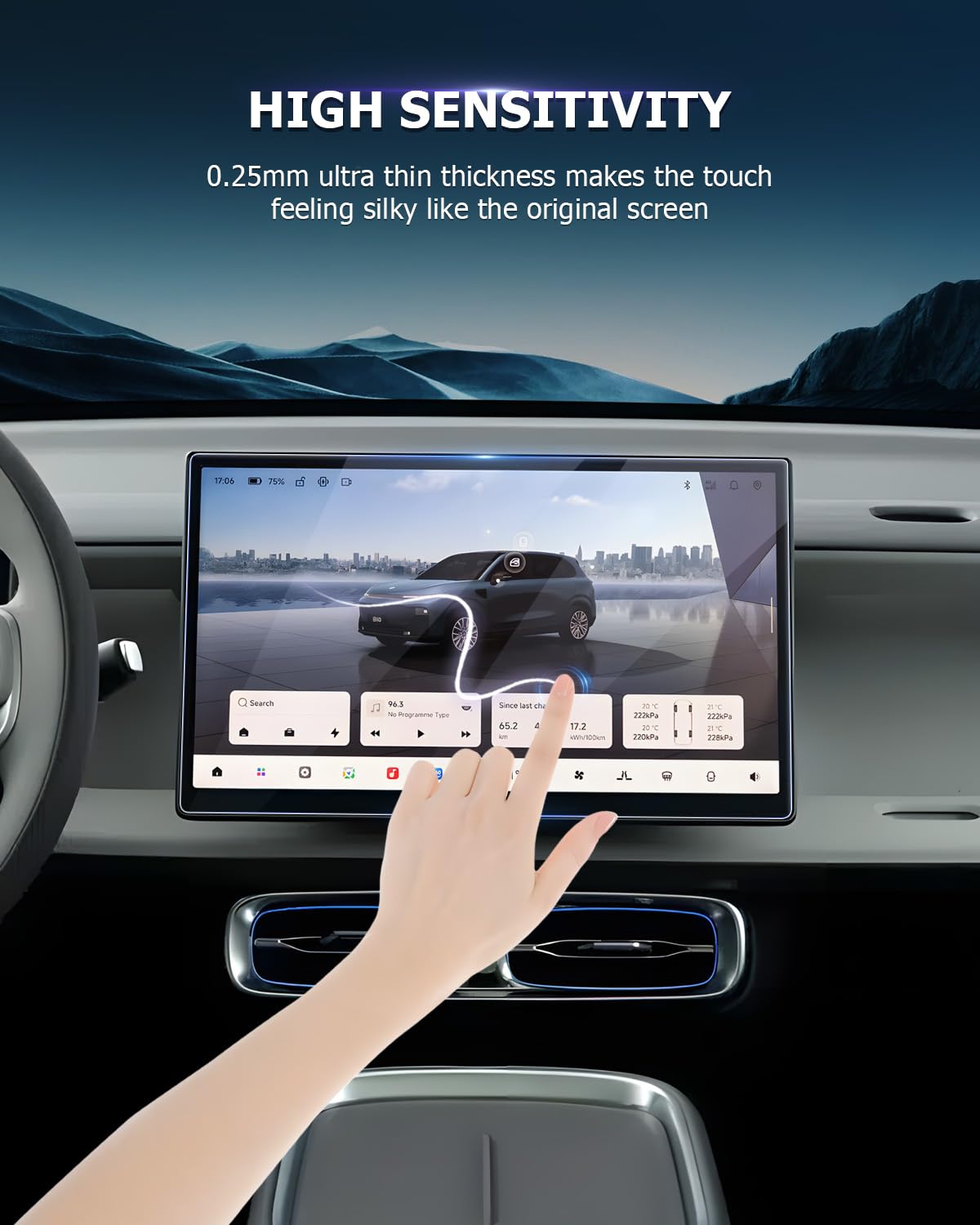 LUWU Compatibile con Leapmotor B10 2025 2026 2027 Navigation Pellicola Protettiva 14,6 Pollici GPS HD Vetro Temperato Pellicola Protettiva 9H Antigraffio Leap Motor B10 Accessori