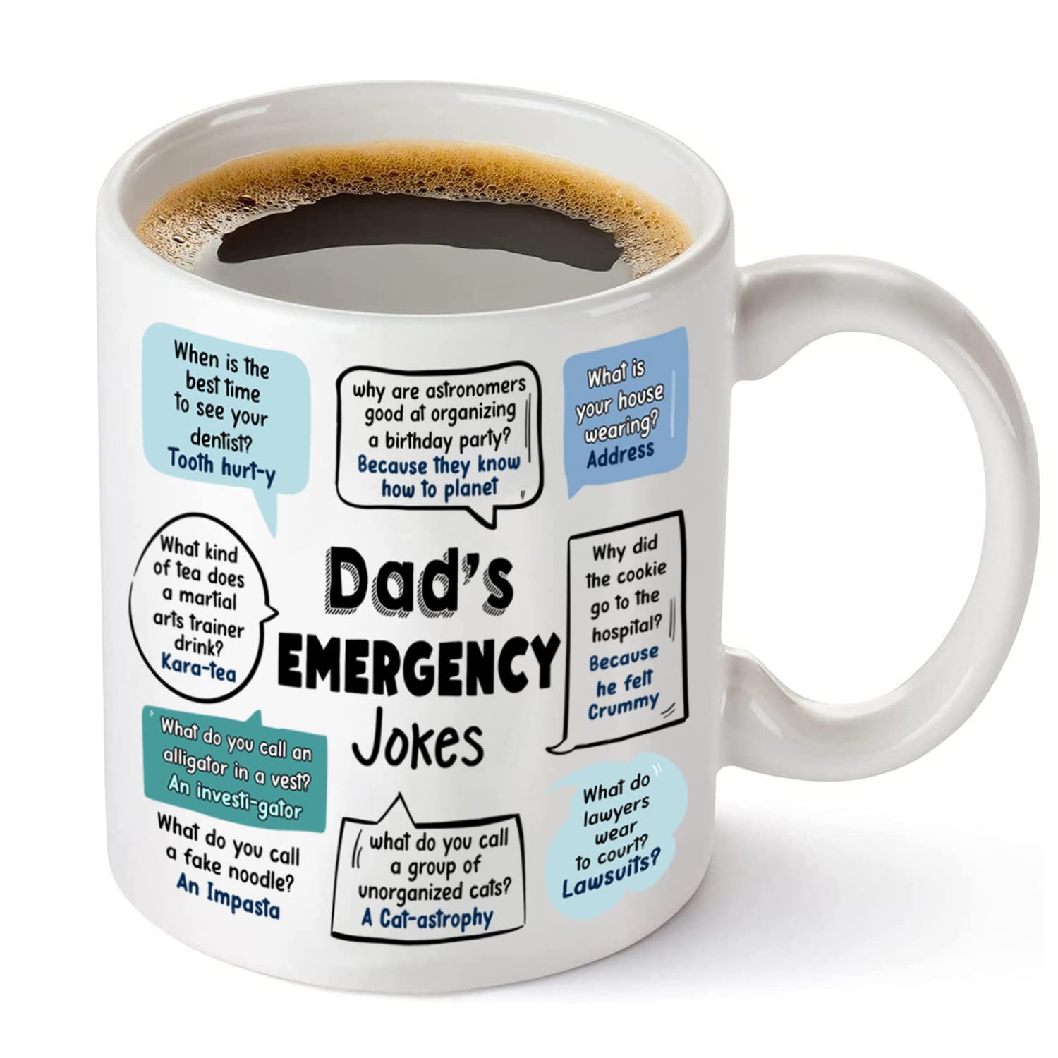 Emergency Dad Jokes Coffee Mug For Best Ever Dads Stepdad