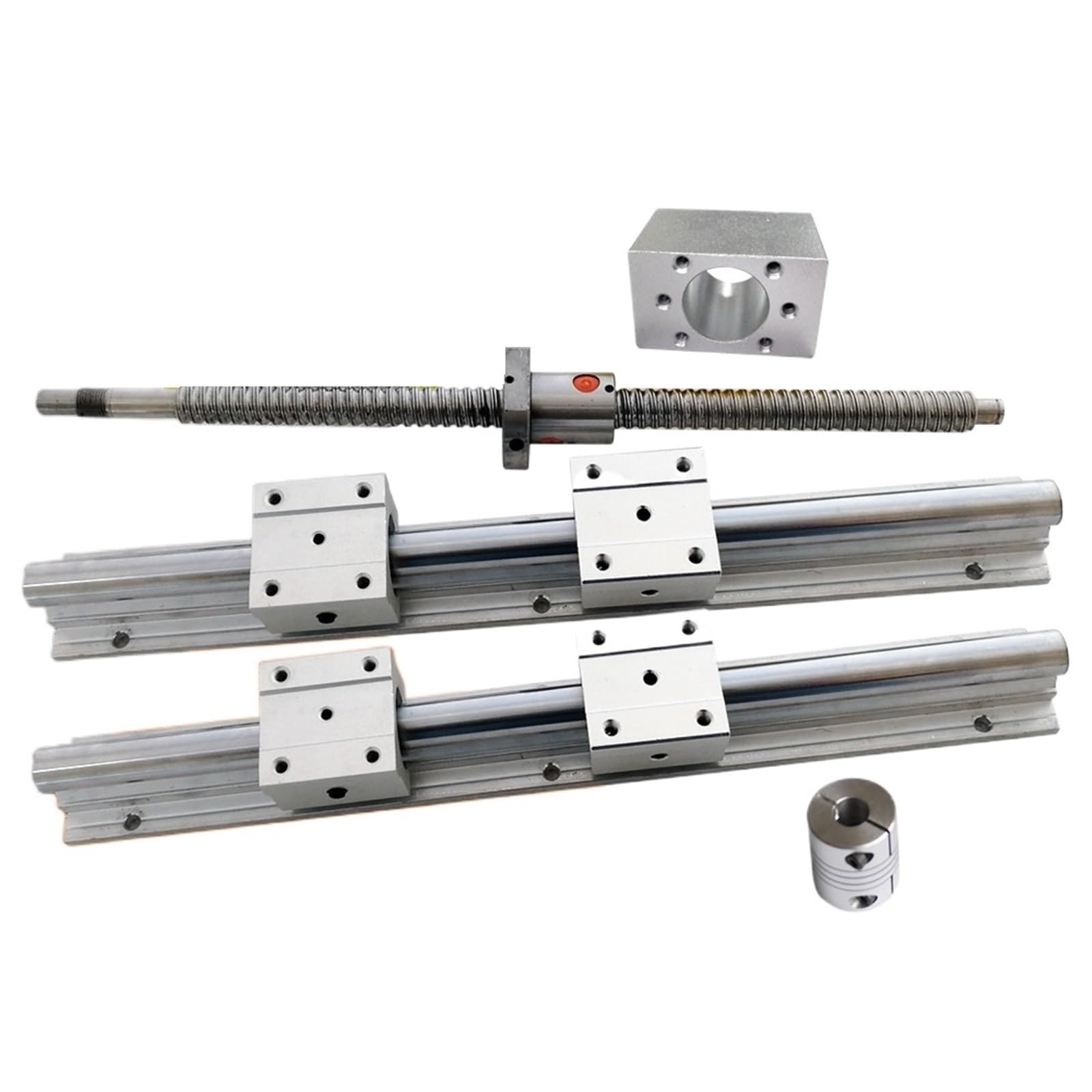 Metal Ball Screw nut end Processing Linear Rail Guide SBR12 SBR12UU Block RM1204 Ball Screw 550mm SFU1204 Ballnut Housing BK10 BF10 Support 6.35mm Coupler
