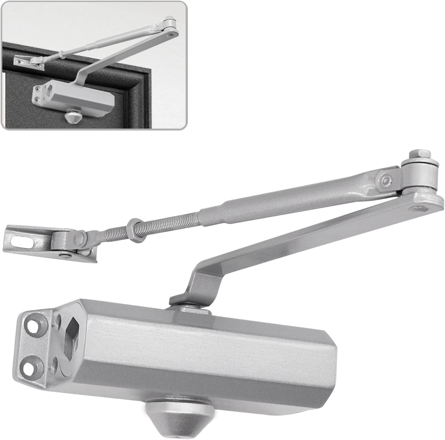 Chiudiporta Automatico Idraulico Con Fermo - Regolabile Per Porte 25-45kg, Certificazione EN1154 - Foto 4