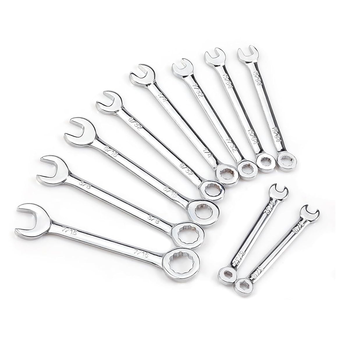 Westspark 10pcs Small Spanner Set. SAE Wrenches Open End and Box End Spanner 5/32"-7/16", Mini Combination Wrench Set Spanner Hand Repair Tool for Bike, Automotive & Home Appliance Maintenance