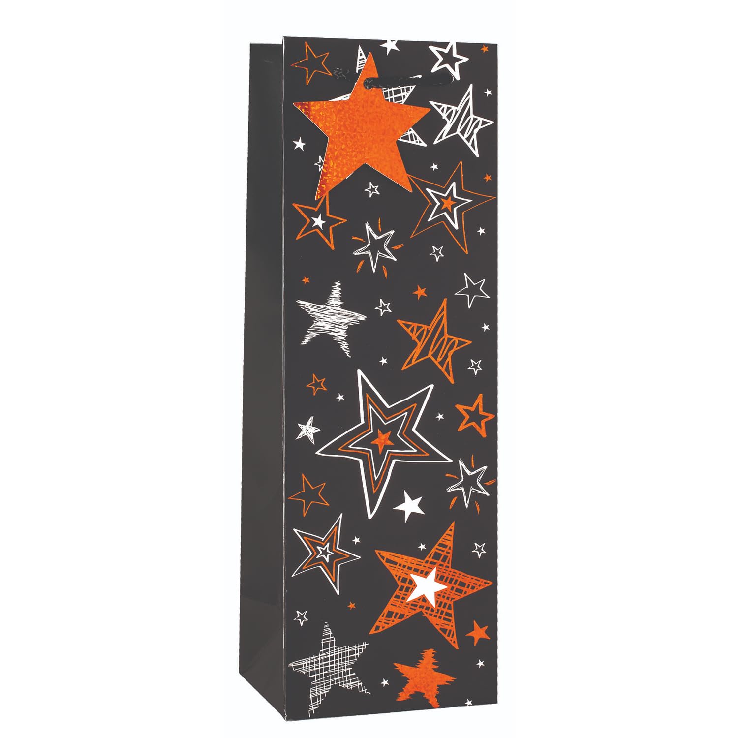 AbbeyShake bottle gift bags one size multicoloured - Pack of 6 (Orange glitter stars) โ image 1