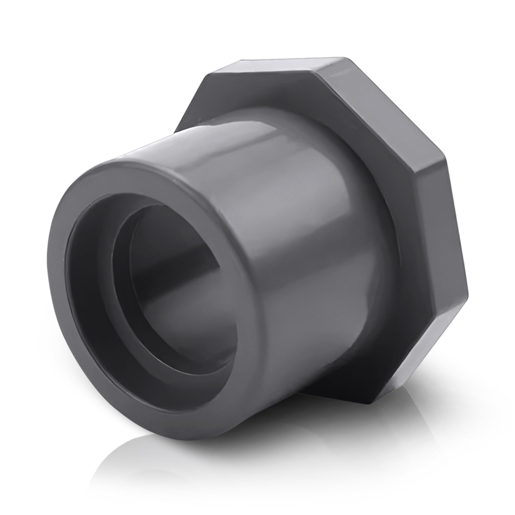 Ozmosis 4" x 3" PVC Reducing Bushing, Schedule 80, Slip x Slip, Heavy Duty Pipe Fitting for Plumbing, Irrigation, and Water Systems, Gray