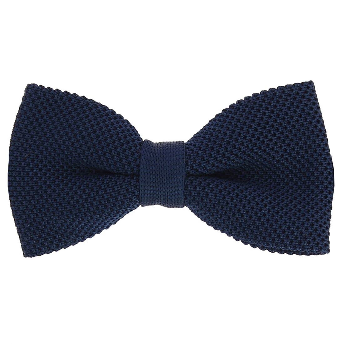Noeud papillon tricot soie bleu pensée foncé accessoire homme mariage