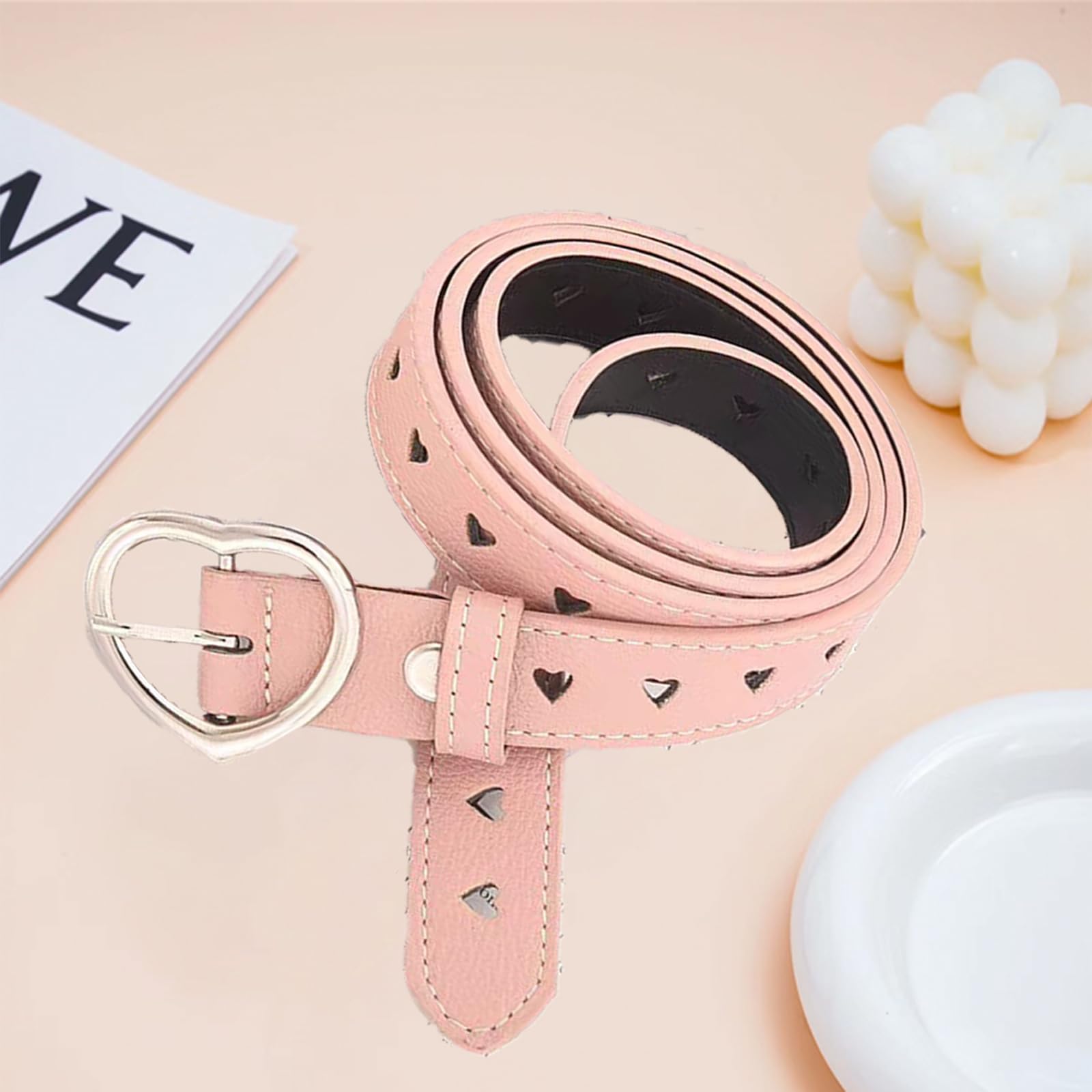 Cinture Per Bambini e Ragazze, Cintura Elastica Sottile, Fibbia a Forma Di Cuore, Adatto Per Abiti, Pantaloni e Giacche
