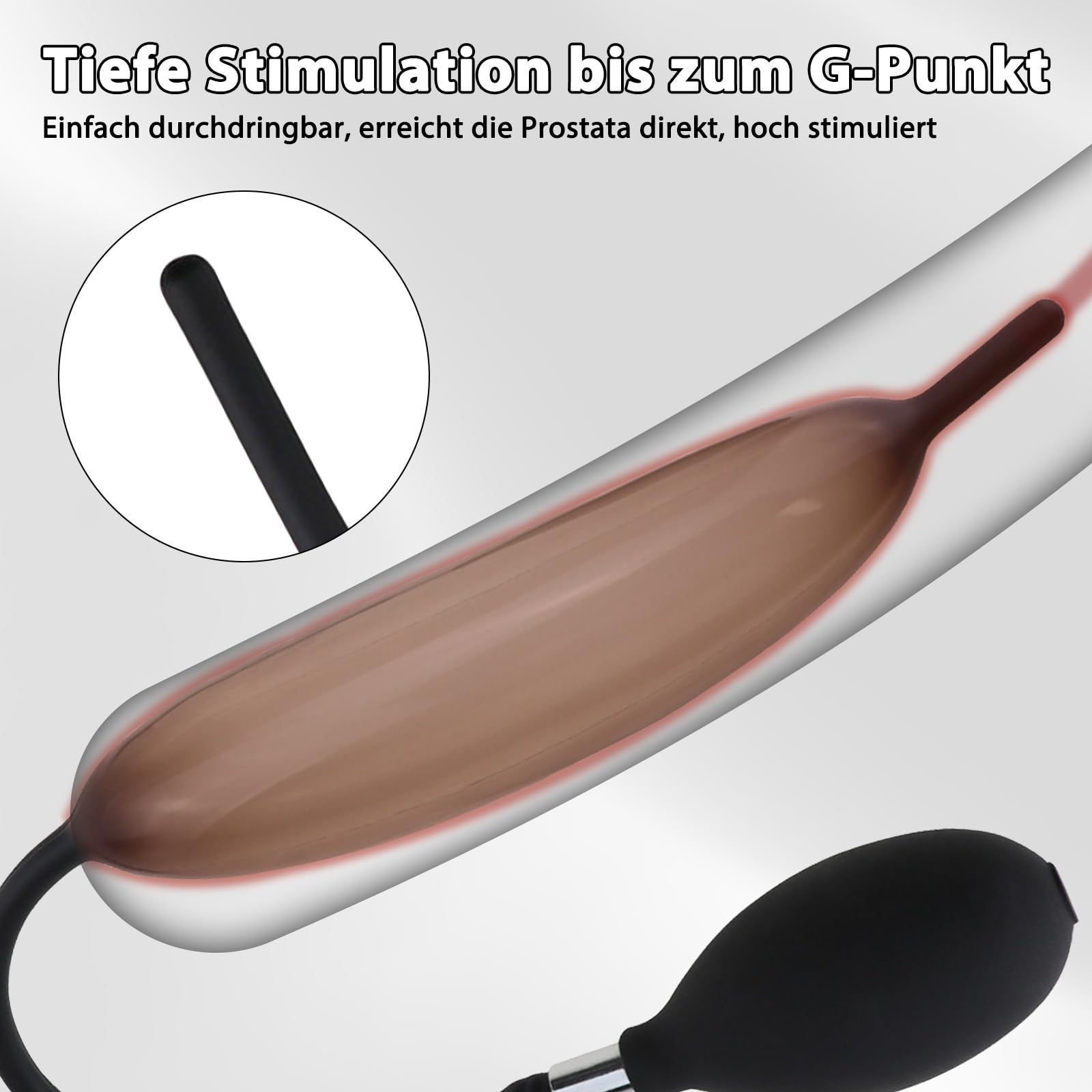 BDSMJOY Dilatatore uretrale gonfiabile in silicone, Uretrale pene plug, Urethra dilators Sextoys Oggetti erotici per uomini, silicone Sonda Dilatatore Pene Plug Dilatatore uretra