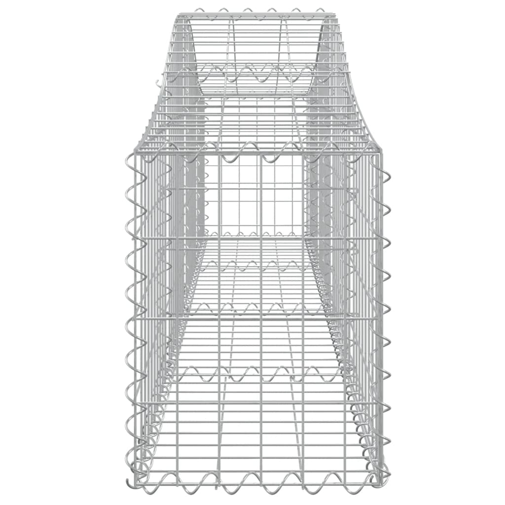 Gaviones con arco alto, 13 unidades, 200 x 30 x 40/60 cm, hierro galvanizado para barreras de jardín y protección visual, cestas de alambre estables como aislamiento acústico y paredes