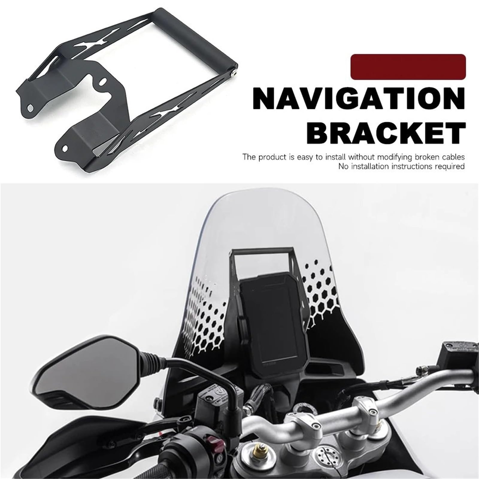 Pasuje do Ducati Desert X 937 2022-2023. Bezprzewodowa ładowarka USB do telefonu z GPS, uchwyt na nawigację 12 mm 22 mm. Uchwyt do nawigacji GPS(22mm - A Set)