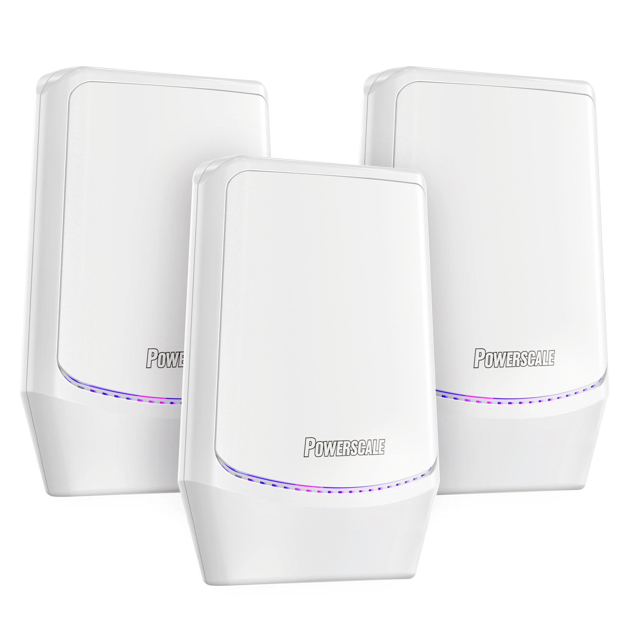 PowerScale FreshAir+ Air Ionizer for Home – Plug-In Air Purifier with Fan, Quiet Portable Negative Ion Generator, Mini Air Cleaner for Bedrooms, Pets, Dust, Pollen, Smoke, and Pet Dander (3 Pack)