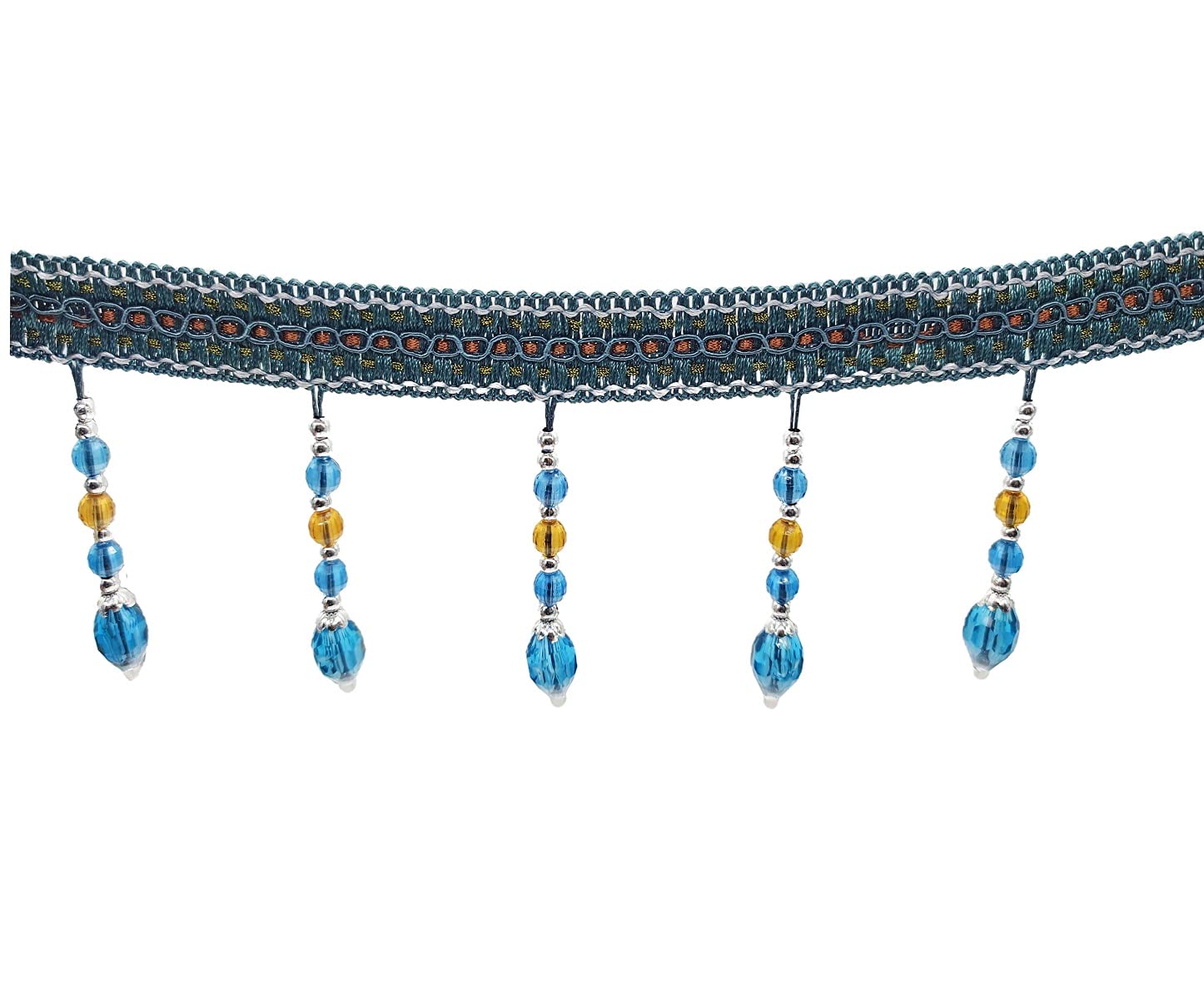 Yalulu Ruban De Perles Tressées à Suspendre De 4 M Pour Décoration De Maison, Rideau, Table (bleu