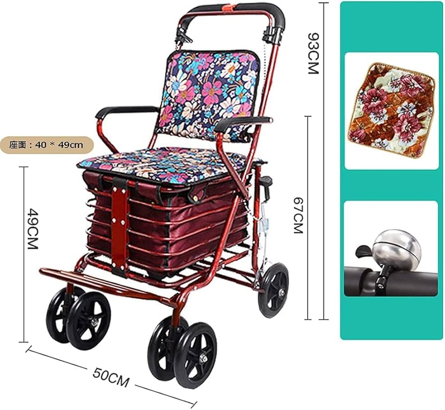 Amazon.co.jp: 高齢者用 カート 老人用手押し車 シルバーカー 大容量