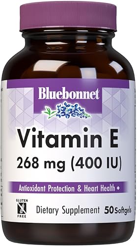Miniatura 7 de Bluebonnet Nutrición Vitamina E 400 UI 268 mg Tocoferoles Mixtos Cápsulas Portección Radical Libre y Apoyo Cardiovascular Sin Gluten Lácteos
