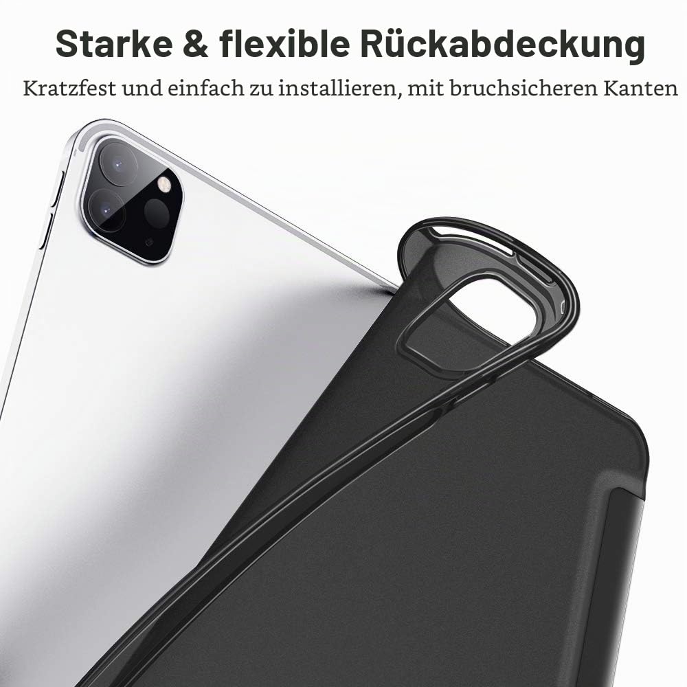 ESR Hülle kompatibel mit iPad Pro 11” 2020, Rebound Slim Smart Case mit Auto Schlaf-/Wachfunktion [Ansichts-/Tippstandmodus] [Flexible TPU Rückseite mit gummierter Vorderseite] - Schwarz