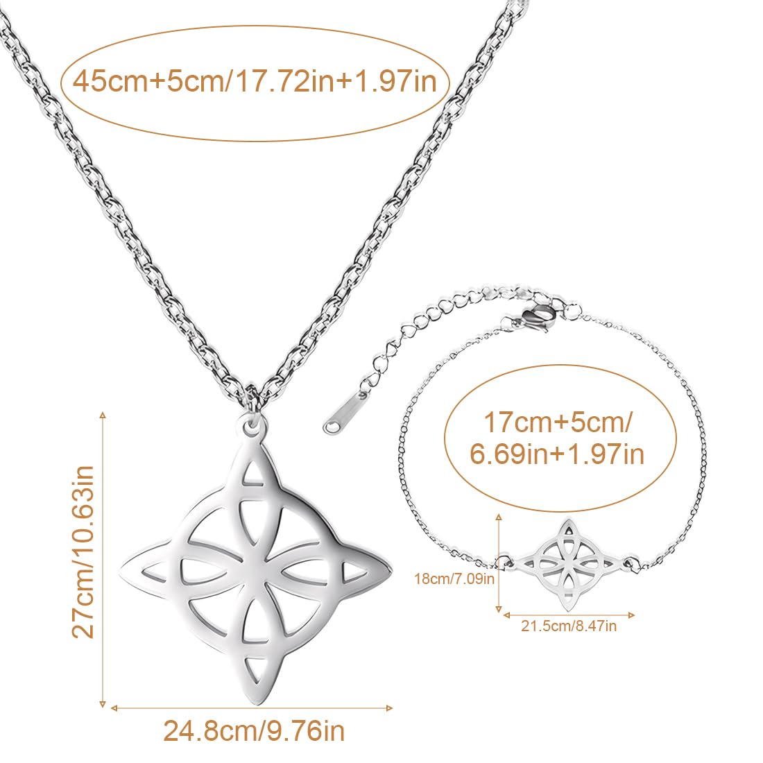Collana Nodo Delle Streghe In Acciaio Inox – Simbolo Celtico Con Pietra Turchese, Gioiello Wiccan Pagano Per Donne E Uomini - 5