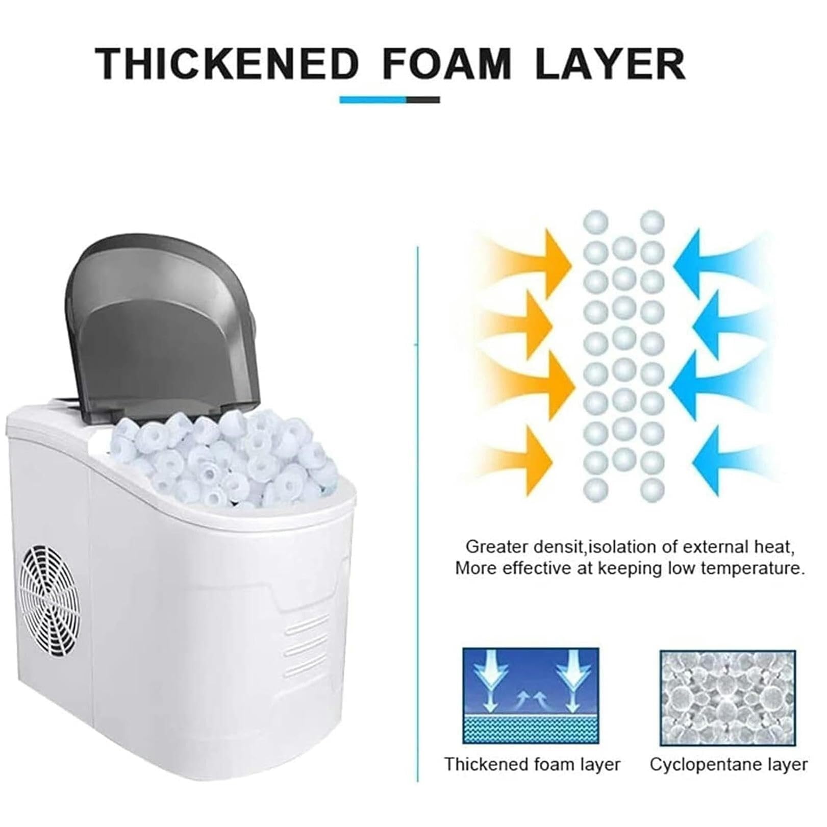 Máquina for fabricar Hielo portátil for el hogar, pequeña, Comercial, for Tienda de té con Leche, máquina for Hacer Cubitos de Hielo Redondos Que se Puede Hacer en Solo Unos Minutos