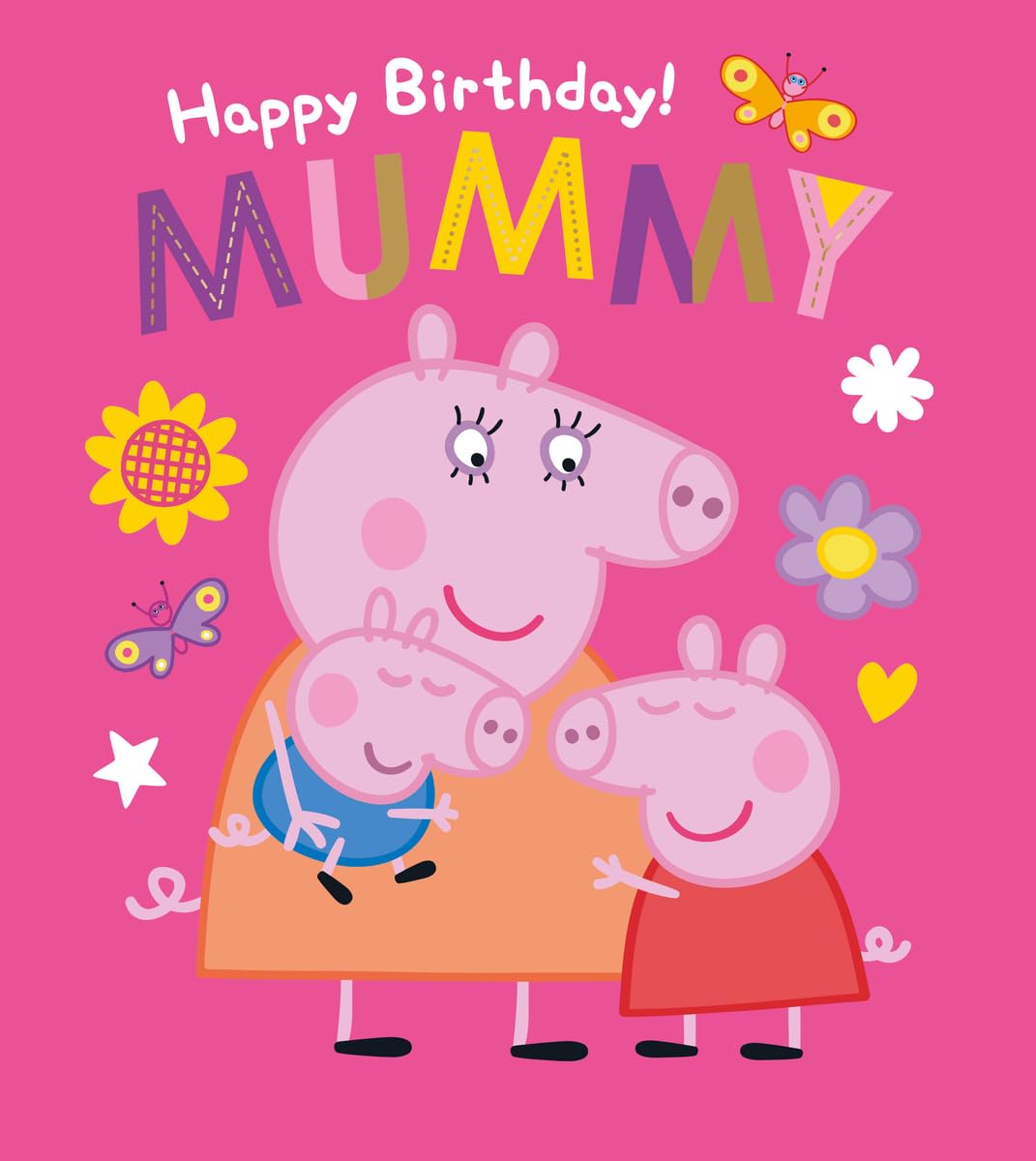 Peppa Pig Mummy Birthday Card, Cute Peppa Pig Card for Mum