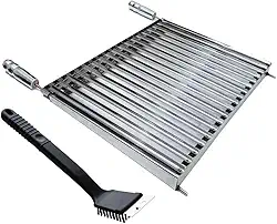 Grelha Churrasqueira Argentina Parrilla Inox Premium Com Coletor de Gordura - Bem Grill (50x50)