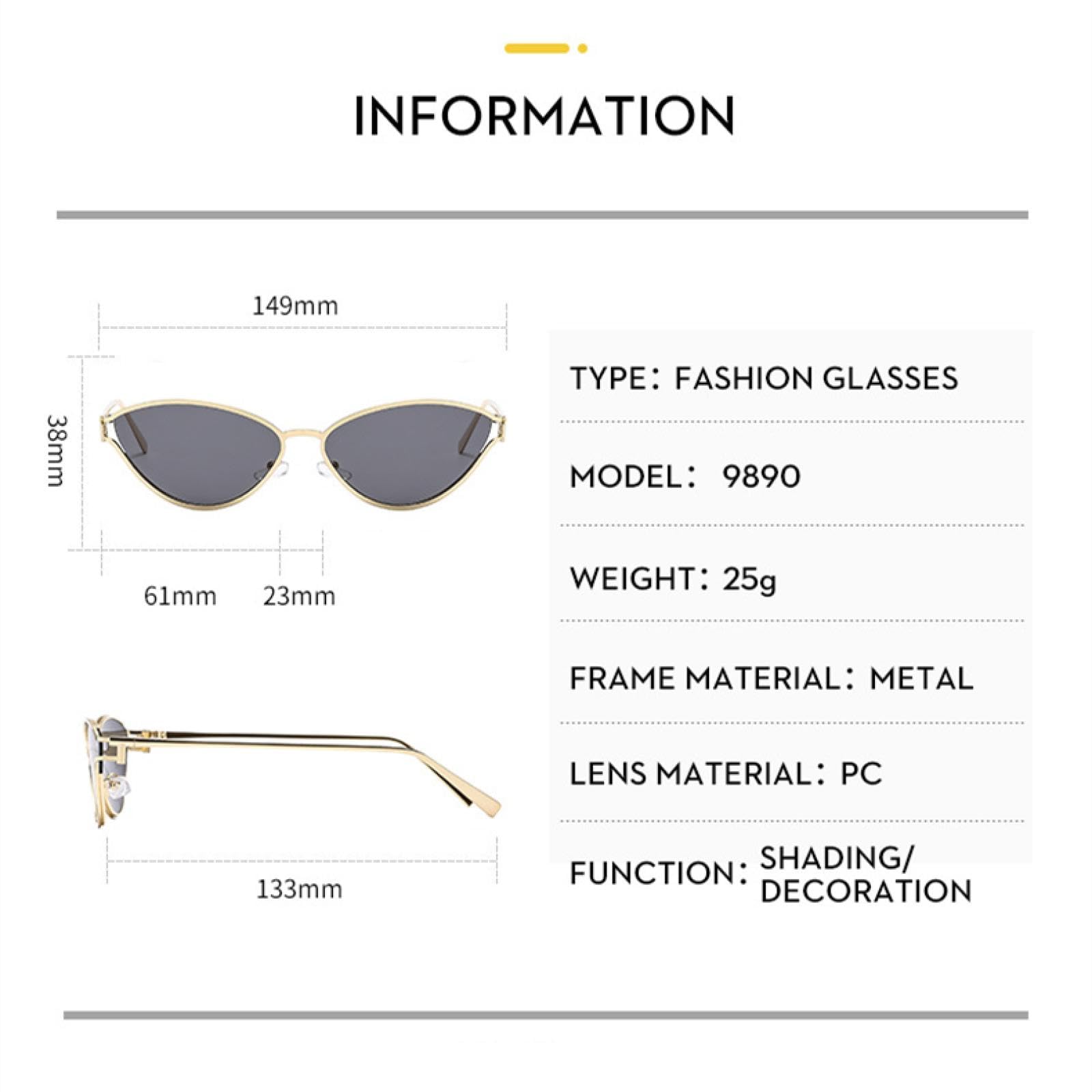 Gafas de sol con protección Uv400 | Ojo de gato pequeño ovalado punk metal | Mujeres y hombres para deportes al aire libre y conducción
