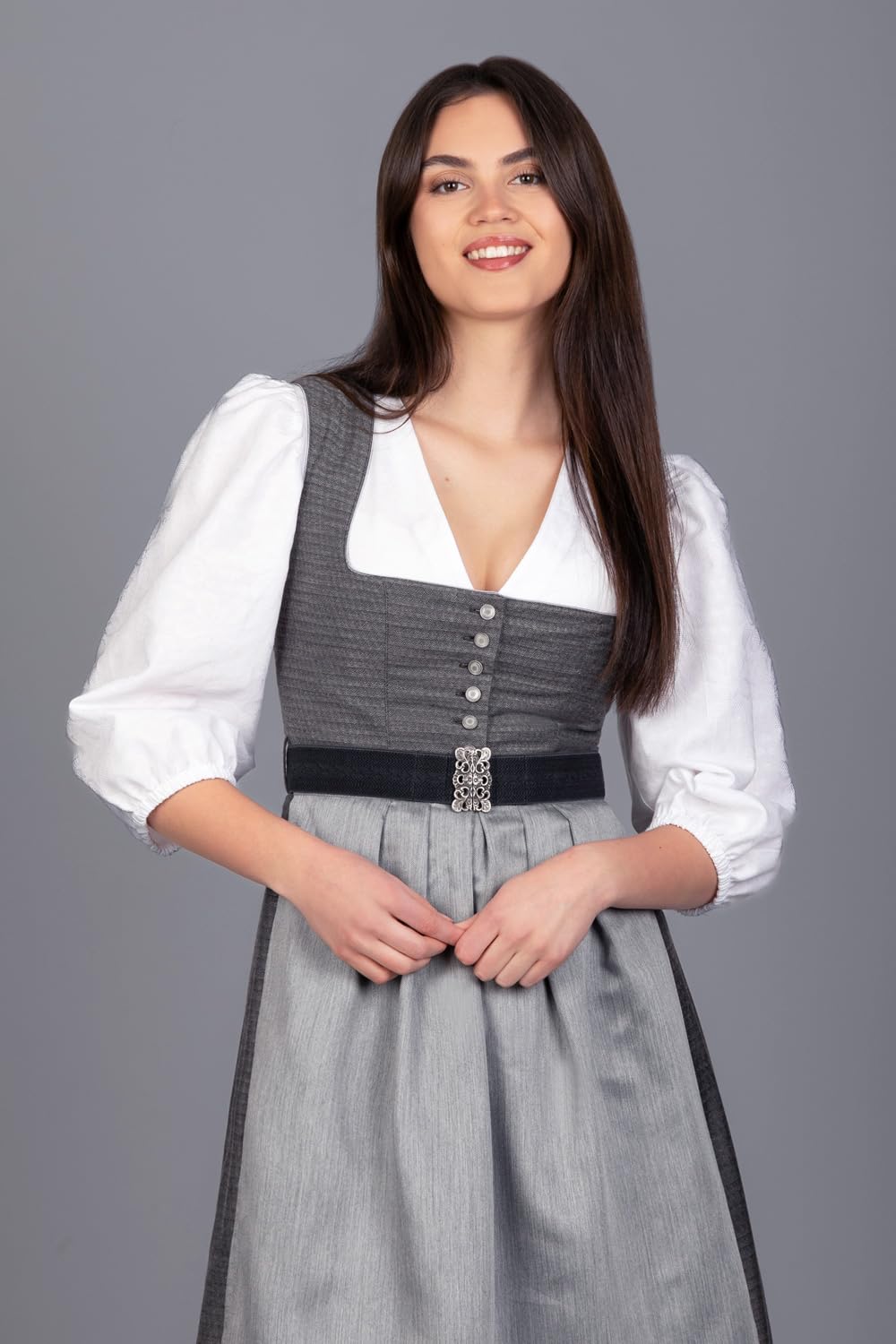 Edelnice Trachtenmode hochwertige Dirndlbluse Mariella mit Puffärmeln