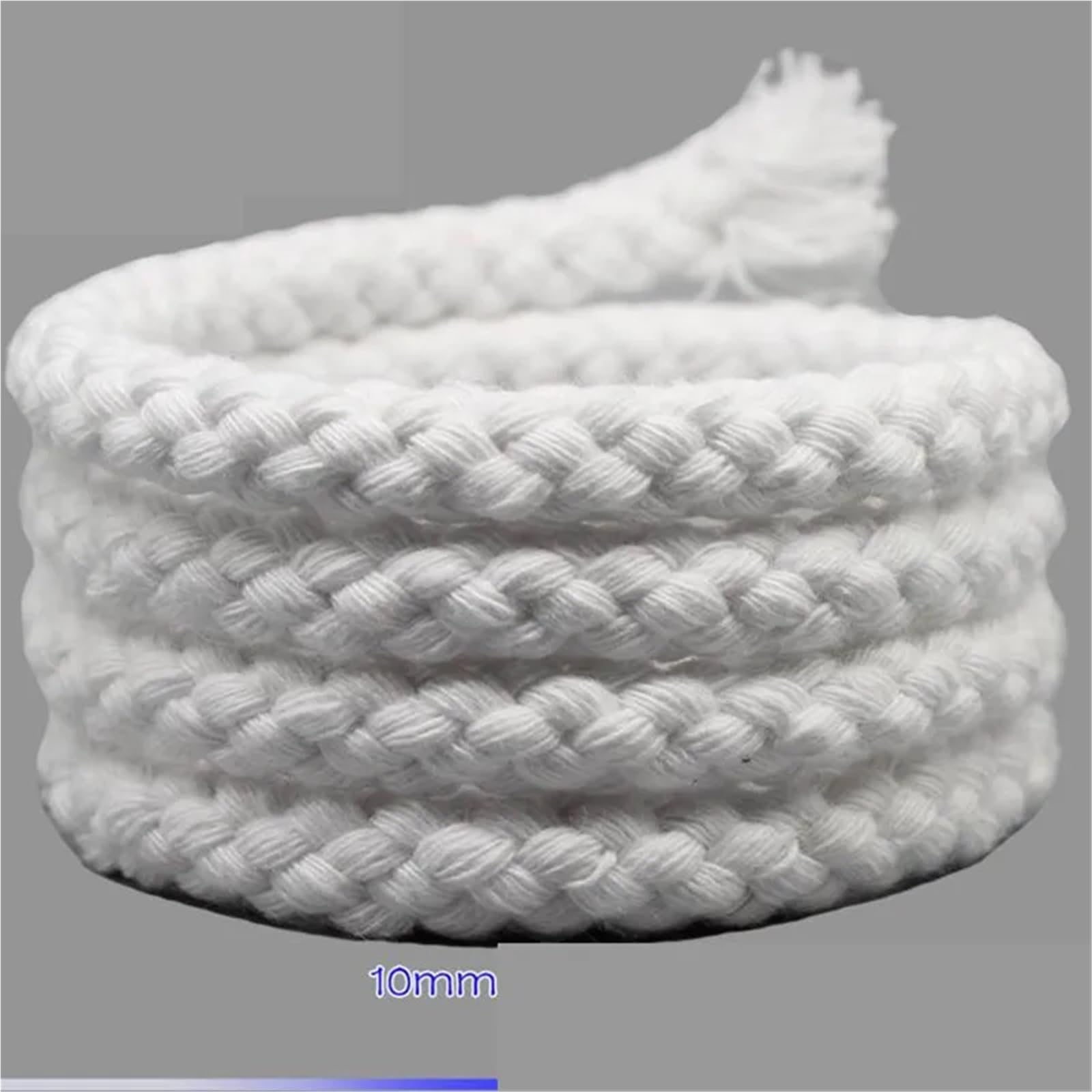 Cordón de algodón Trenzado Cuerda Tejida Hecha a Mano for Bricolaje, roja, Blanca, Negra Atada, cordón con Nudo, decoración de jardín Infantes, 10 mm(Bleached,10 mmX500cm)