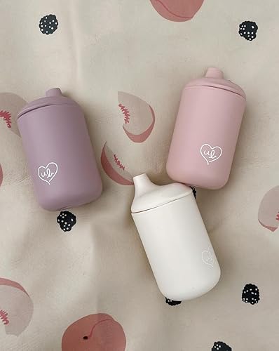 Miniatura 3 de Vasos de silicona para bebés, tapa confiable, taza de entrenamiento irrompible de 6 onzas (boquilla rosada)