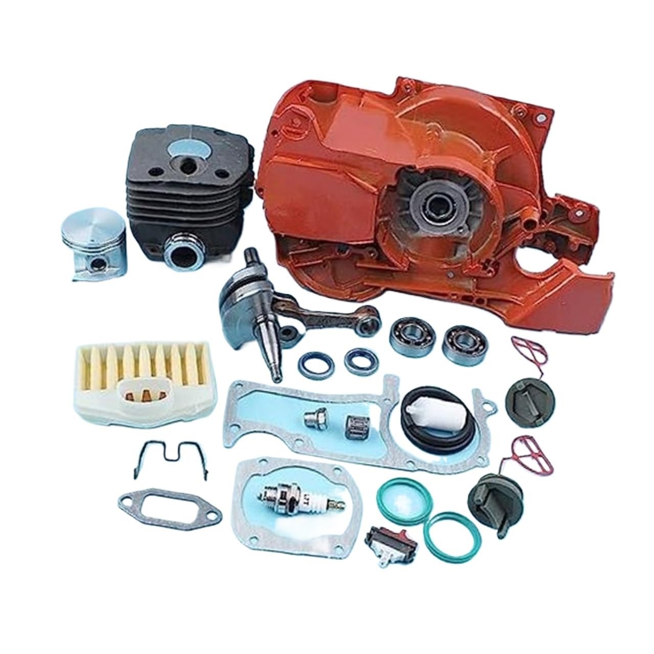Filtro de aire del cojinete del cigüeñal del cárter del pistón del cilindro de 50mm, for Husqvarna, 362 365 371 372 Junta de filtro de tapa de combustible de aceite de motosierra Tapa del tanque