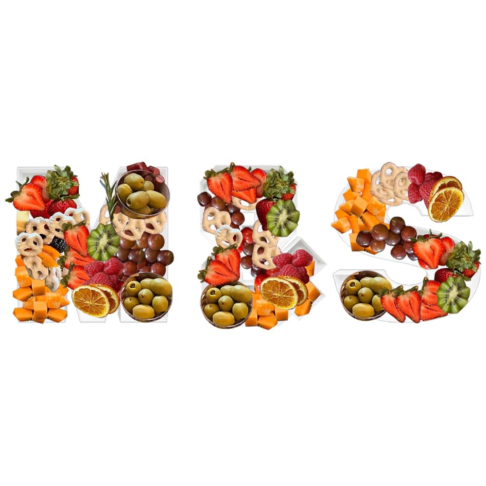 Photo 1 of 10INCH MRS Fillable Letter Washable Charcuterie Bridal Shower Food Fruit Events Centerpiece Decoration Treat (M&S)