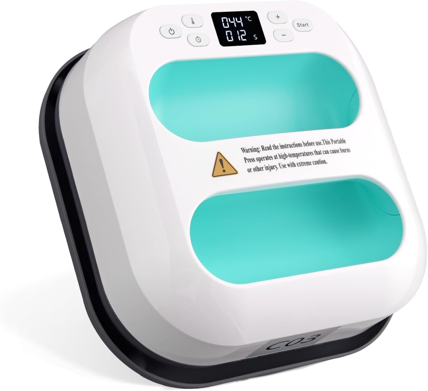 eSynic Presse à Chaud Textile 22,5cmx22,5cm Écran LED Arrêt Automatique | Température Durée Réglable, Température Max 205°C, Revêtement en Céramique, Utilisation DIY Textile T-Shirts Sacs Oreillers