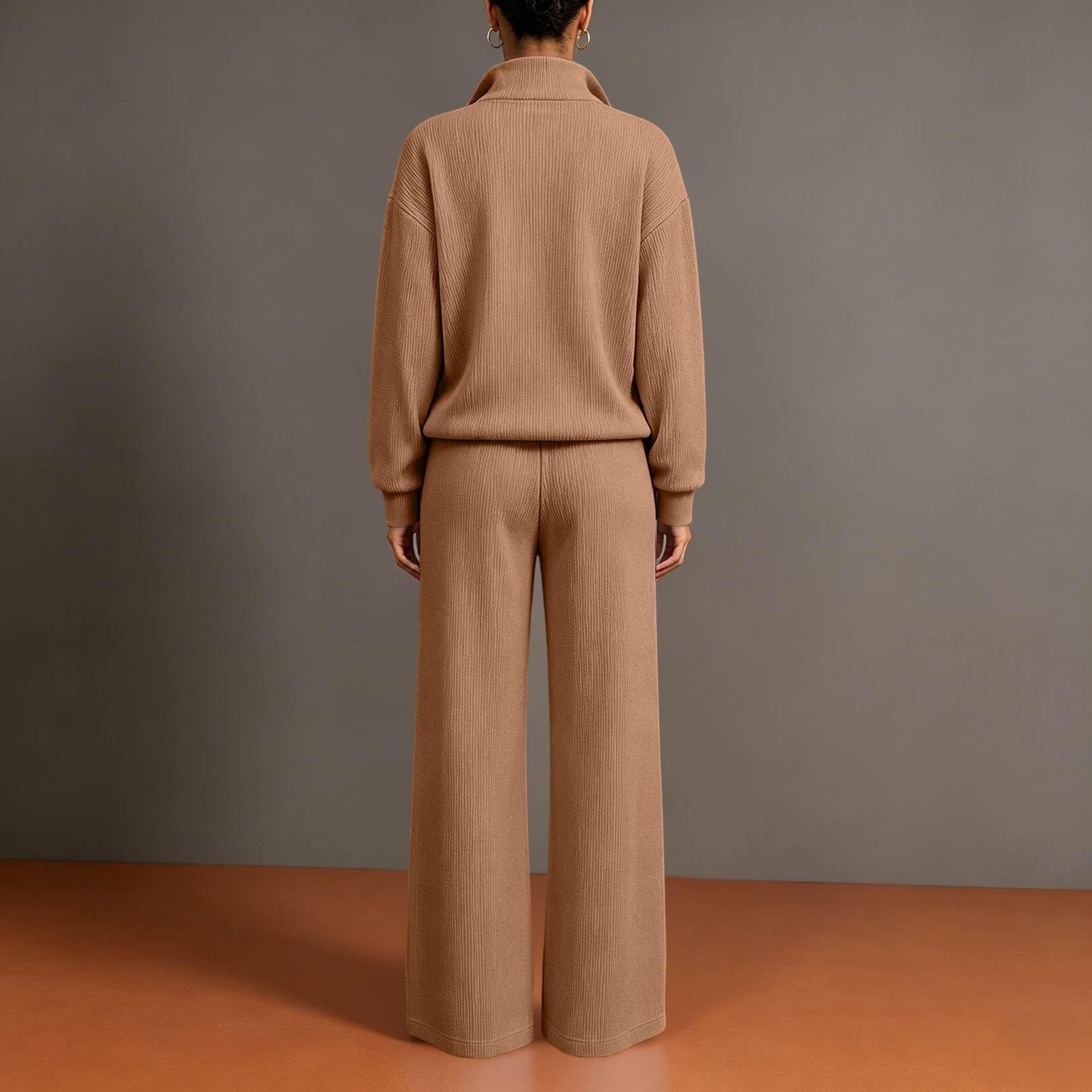Tuta Donna Sportiva Invernale Felpa Mezza Zip Collo Alto Pantaloni