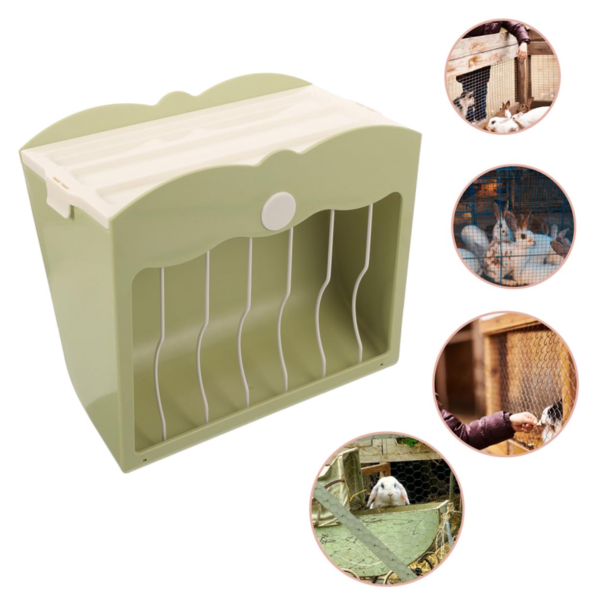 Rastrelliera per Conigli Verde in Plastica 2 Pezzi | Cavia, Organizza Cibo, Mantiene Pulita L’alimentazione, Accessorio per Piccoli Animali