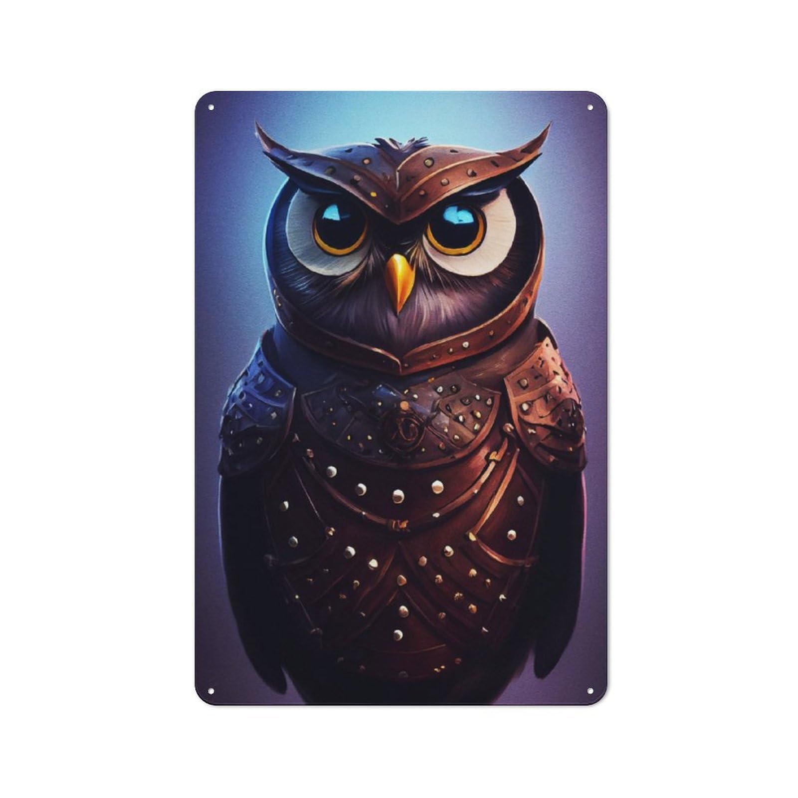 Junmoney The Owl Fantasy Metal Sign 30X20cm With For Workshop Wall, Rustic Decor, For Garage, Workshop And Man Cave Decoration