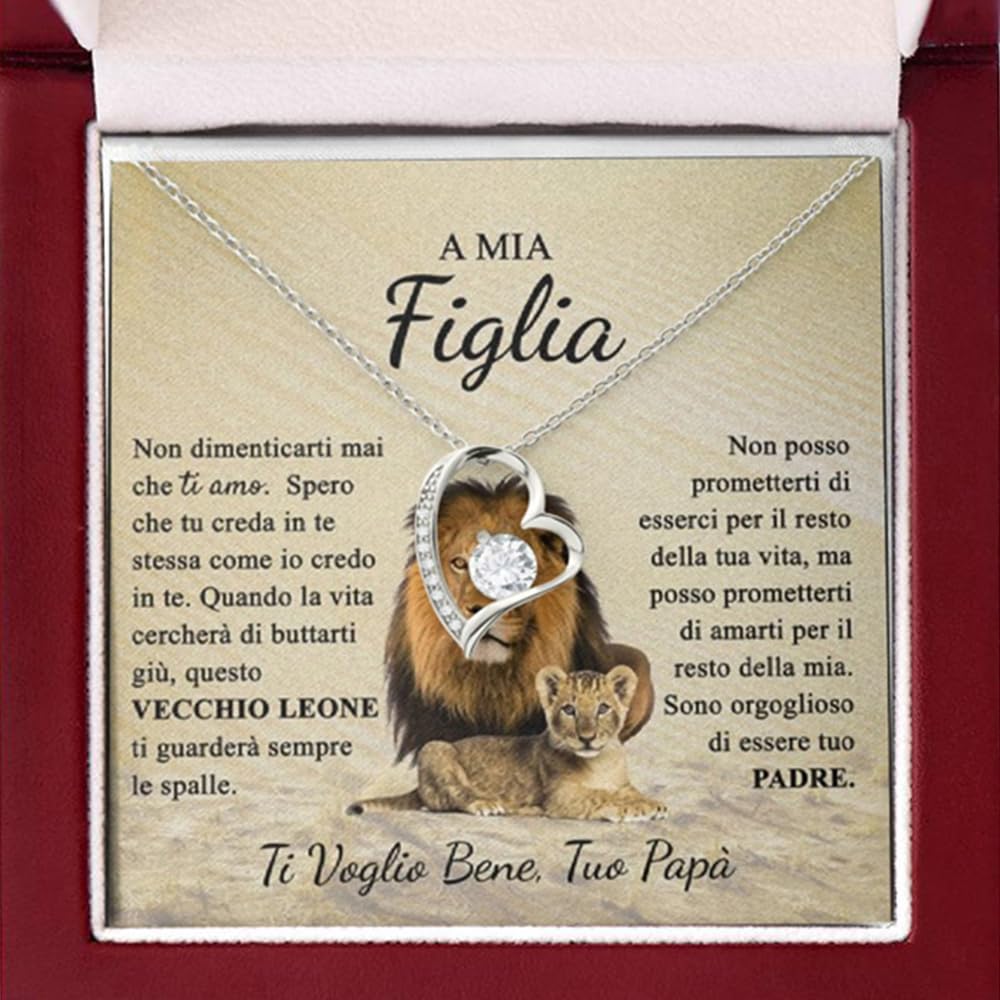Luna Jewel Collana oro, argento, idea regalo figlia, ragazza, con cofanetto led e messaggio, ciondolo donna, gioielli, per lei, idee compleanno, a mia figlia, dedica