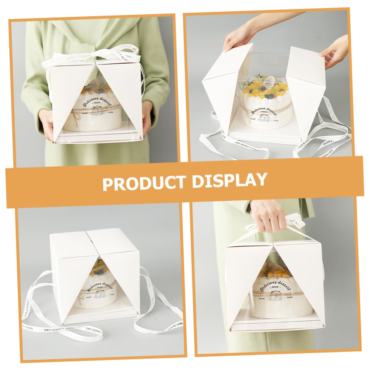 HOLIDYOYO Box Transparent Cake Box Birthday Cake Carrier for Easy Transport and Display for Weddings Parties Showers and Special Occasions