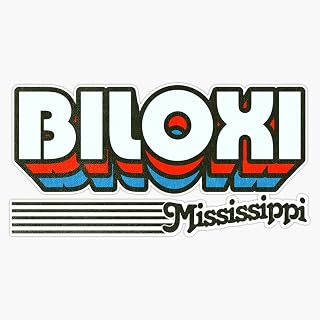 Biloxi, Mississippi | Retro Stripes Vinyl Decal Wall Laptop Bumper Sticker 5"
