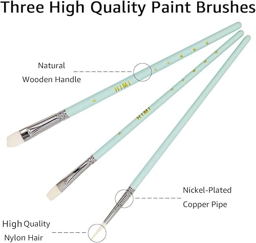 Miniatura 3 de HIMI - Juego de pintura gouache de 24 colores de 1 onza líquida (30 ml) cada uno, diseño exclusivo de envase de gelatina con 3 pinceles de pintura