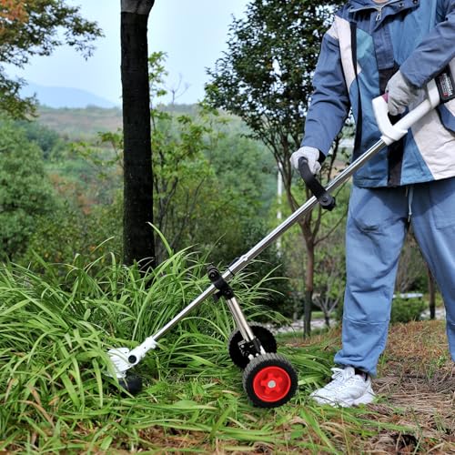 Adjustable Auxiliary Weed Wacker Wheels,String Trimmer Support Wheel for Edger Lawn,Brush Cutter and Weed Eater,Weed Wacker Wheel in Battery/Gas Operated Lawn Tool Attachments with 26-28mm Shaft Tube - Thumbnail 5