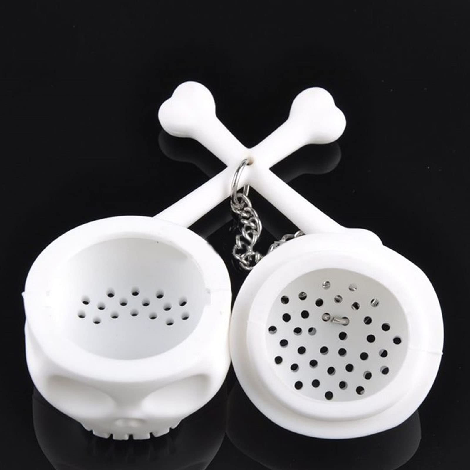 Infusor de hojas de té sueltas de silicona de grado alimenticio, con forma de calavera de hueso, filtro para tetera, té, taza de café