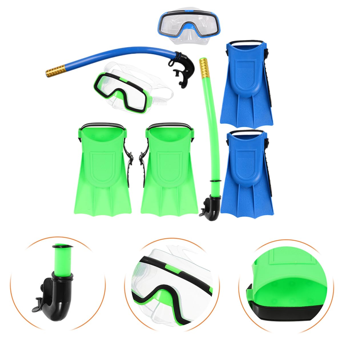 Parliky Boys and Girls-Friendly Snorkeling Goggles Set Sturdy Wide View Anti-Fog for Diving and Swimming