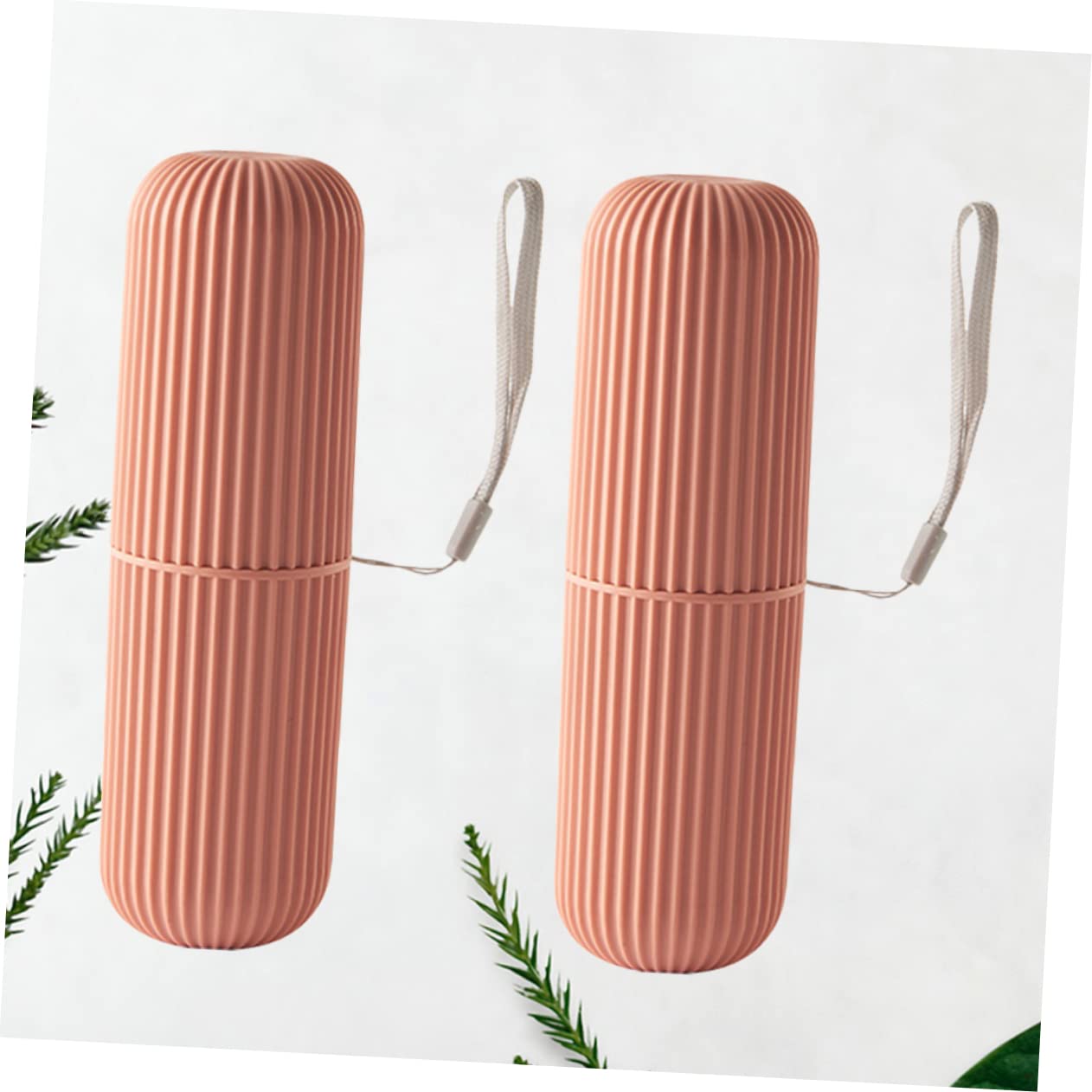 Ipetboom 2 Pcs Red Toothbrush Storage Box with Lanyard Portable Toothpaste Organizer for Travel Camping Outdoor Activities and Home Use Durable Container for Teeth Cleaning Essentials