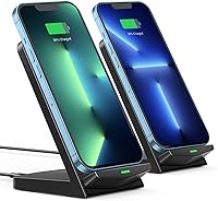 GIZNCHA 2-Pack 15W Fast Wireless Charging Stand for iPhone 15/14/13, Galaxy S23/S22/S21 - Phone Stand, Home & Office Use